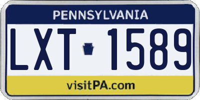 PA license plate LXT1589