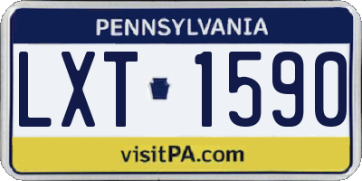PA license plate LXT1590