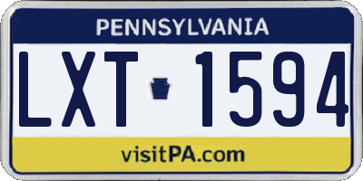 PA license plate LXT1594