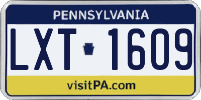 PA license plate LXT1609