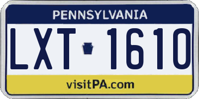 PA license plate LXT1610