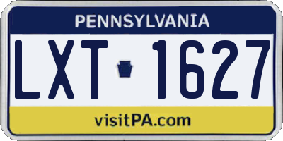 PA license plate LXT1627
