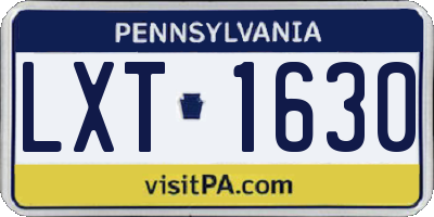 PA license plate LXT1630