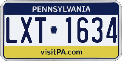 PA license plate LXT1634