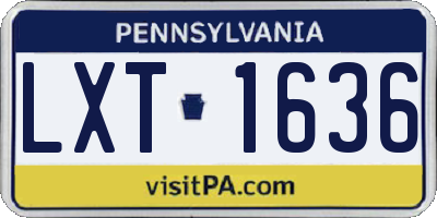 PA license plate LXT1636