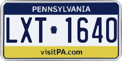 PA license plate LXT1640