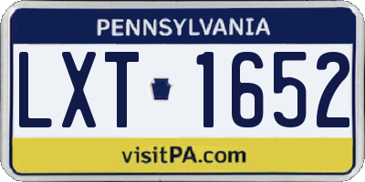 PA license plate LXT1652