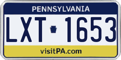 PA license plate LXT1653