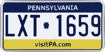 PA license plate LXT1659