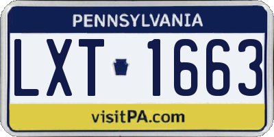 PA license plate LXT1663