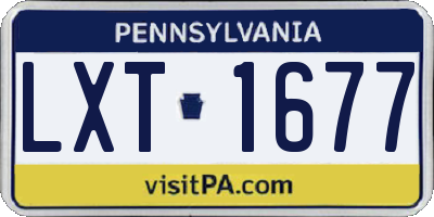 PA license plate LXT1677