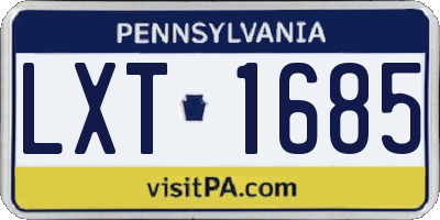PA license plate LXT1685