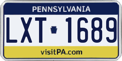 PA license plate LXT1689