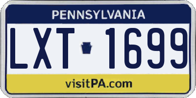 PA license plate LXT1699
