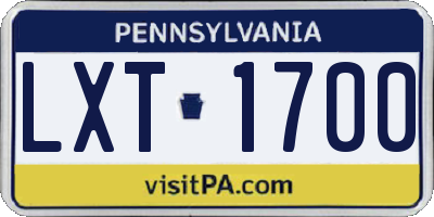 PA license plate LXT1700
