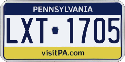 PA license plate LXT1705