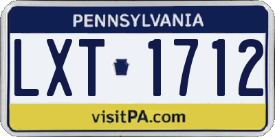 PA license plate LXT1712