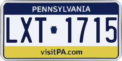 PA license plate LXT1715