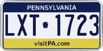 PA license plate LXT1723