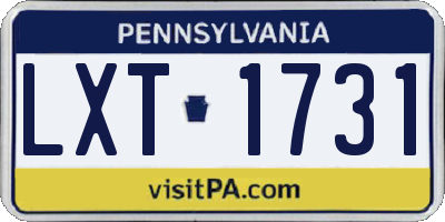 PA license plate LXT1731