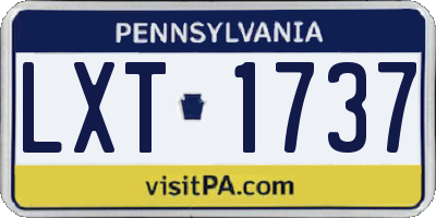PA license plate LXT1737