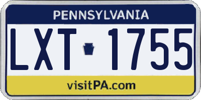PA license plate LXT1755