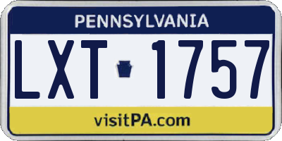 PA license plate LXT1757