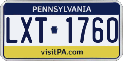 PA license plate LXT1760