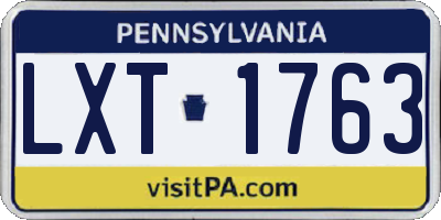 PA license plate LXT1763