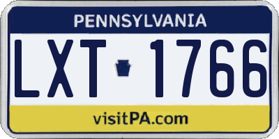 PA license plate LXT1766