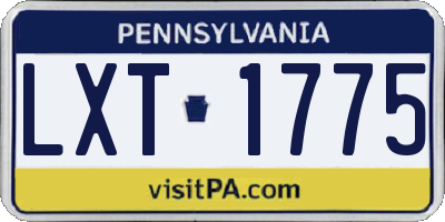 PA license plate LXT1775