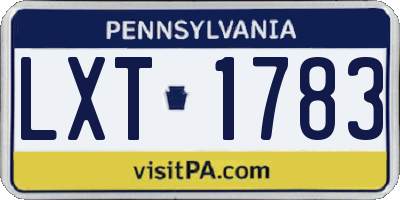 PA license plate LXT1783