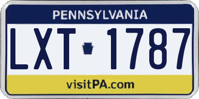 PA license plate LXT1787
