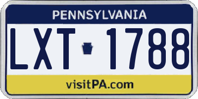 PA license plate LXT1788