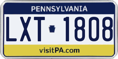 PA license plate LXT1808