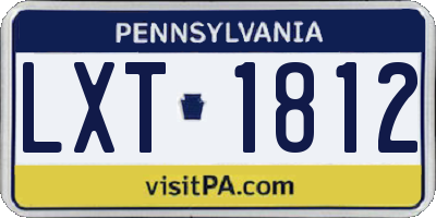 PA license plate LXT1812