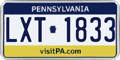 PA license plate LXT1833