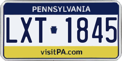 PA license plate LXT1845