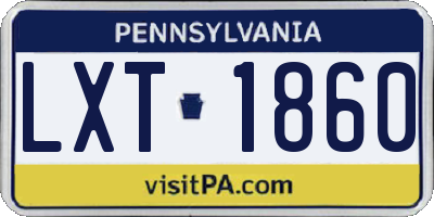 PA license plate LXT1860