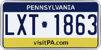 PA license plate LXT1863