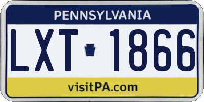PA license plate LXT1866