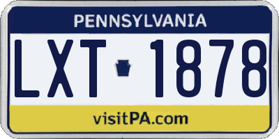 PA license plate LXT1878