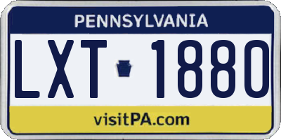 PA license plate LXT1880