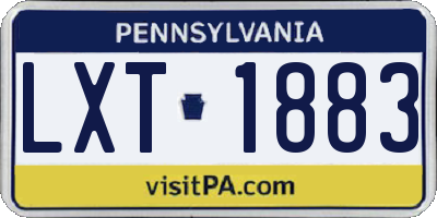 PA license plate LXT1883