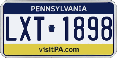 PA license plate LXT1898