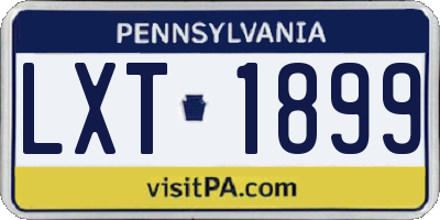 PA license plate LXT1899