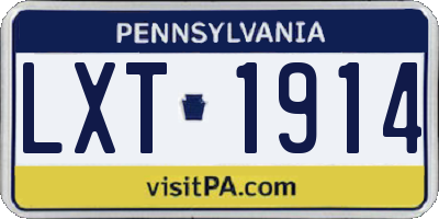 PA license plate LXT1914