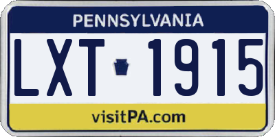 PA license plate LXT1915