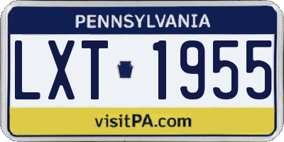 PA license plate LXT1955