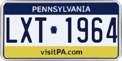 PA license plate LXT1964